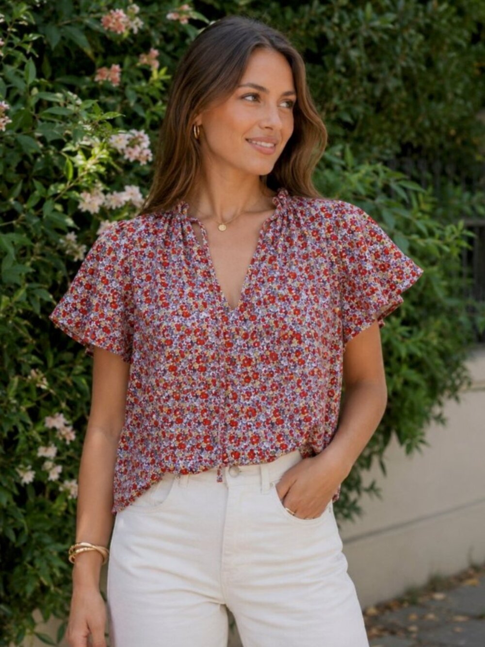 ME+EM Floral Print Blouse